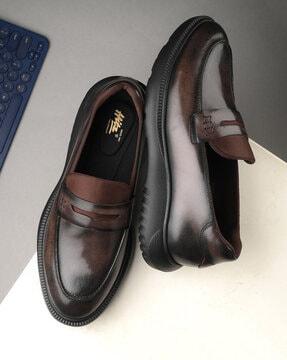 men round-toe slip-on shoes