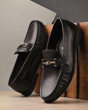 men round-toe slip-on shoes