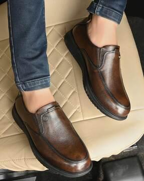 men round-toe slip-on shoes