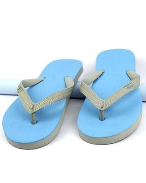 men round-toe thong-strap flip-flops