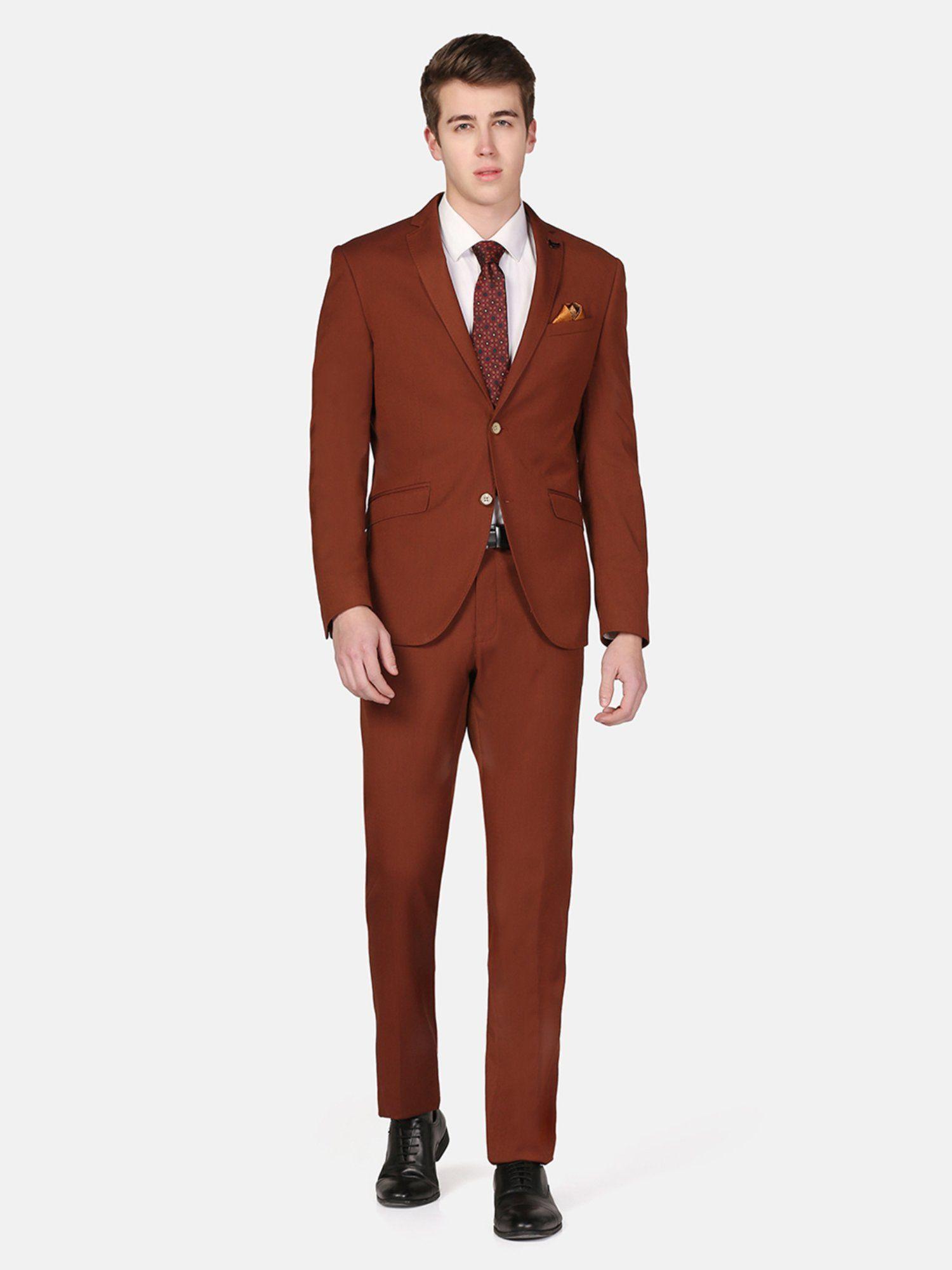 men rust solid suits (set of 2)