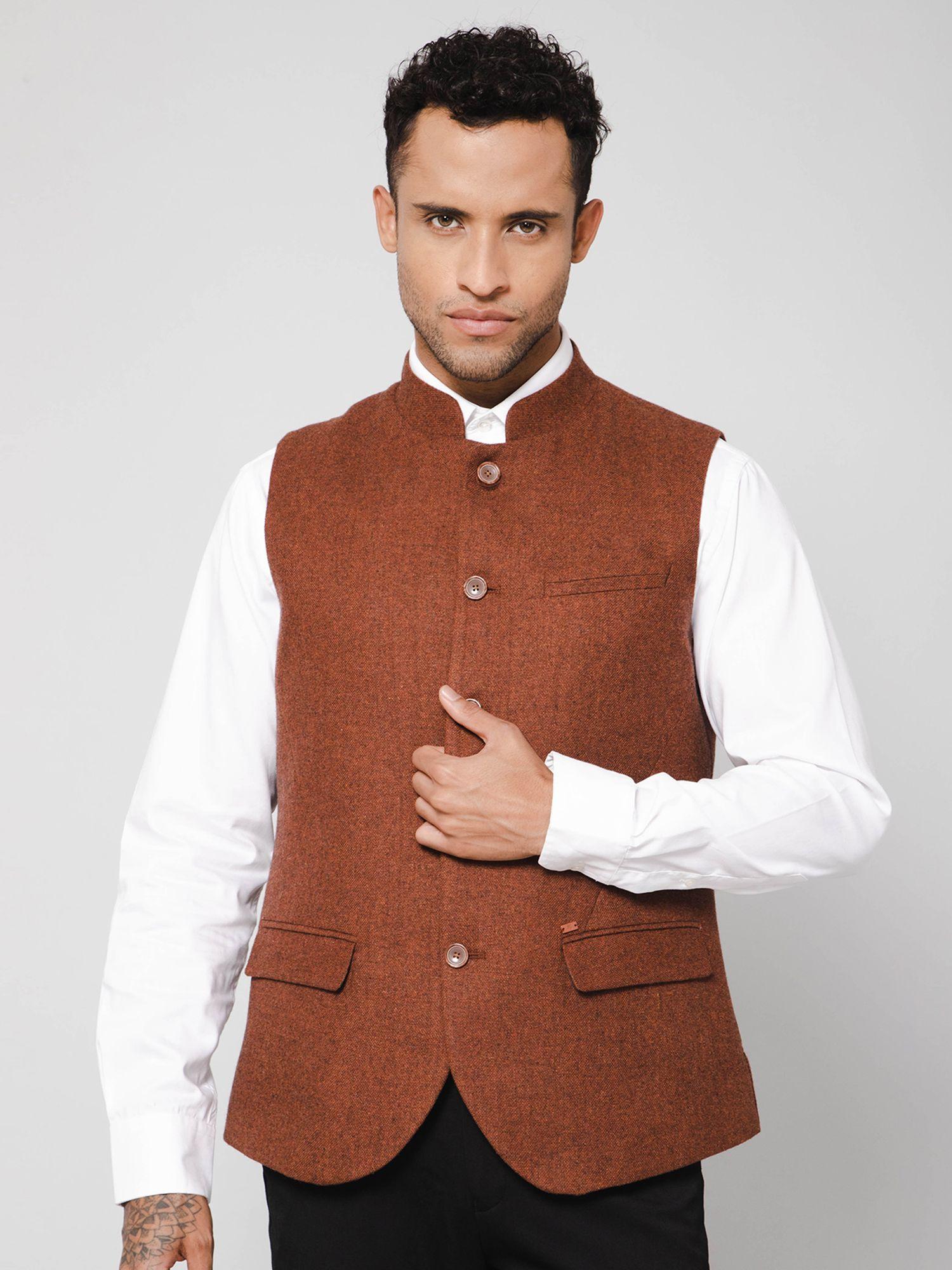 men rust waist coat