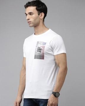 men sanders graphic print regular fit crew-neck t-shirt