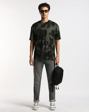 men schiffli tie-dye oversized t-shirt