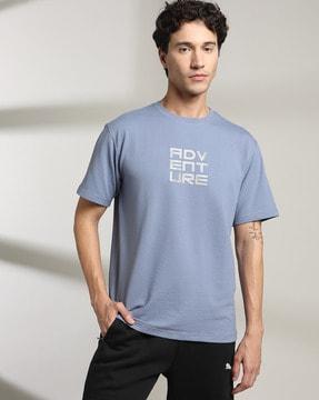 men seersucker boxy fit crew-neck t-shirt