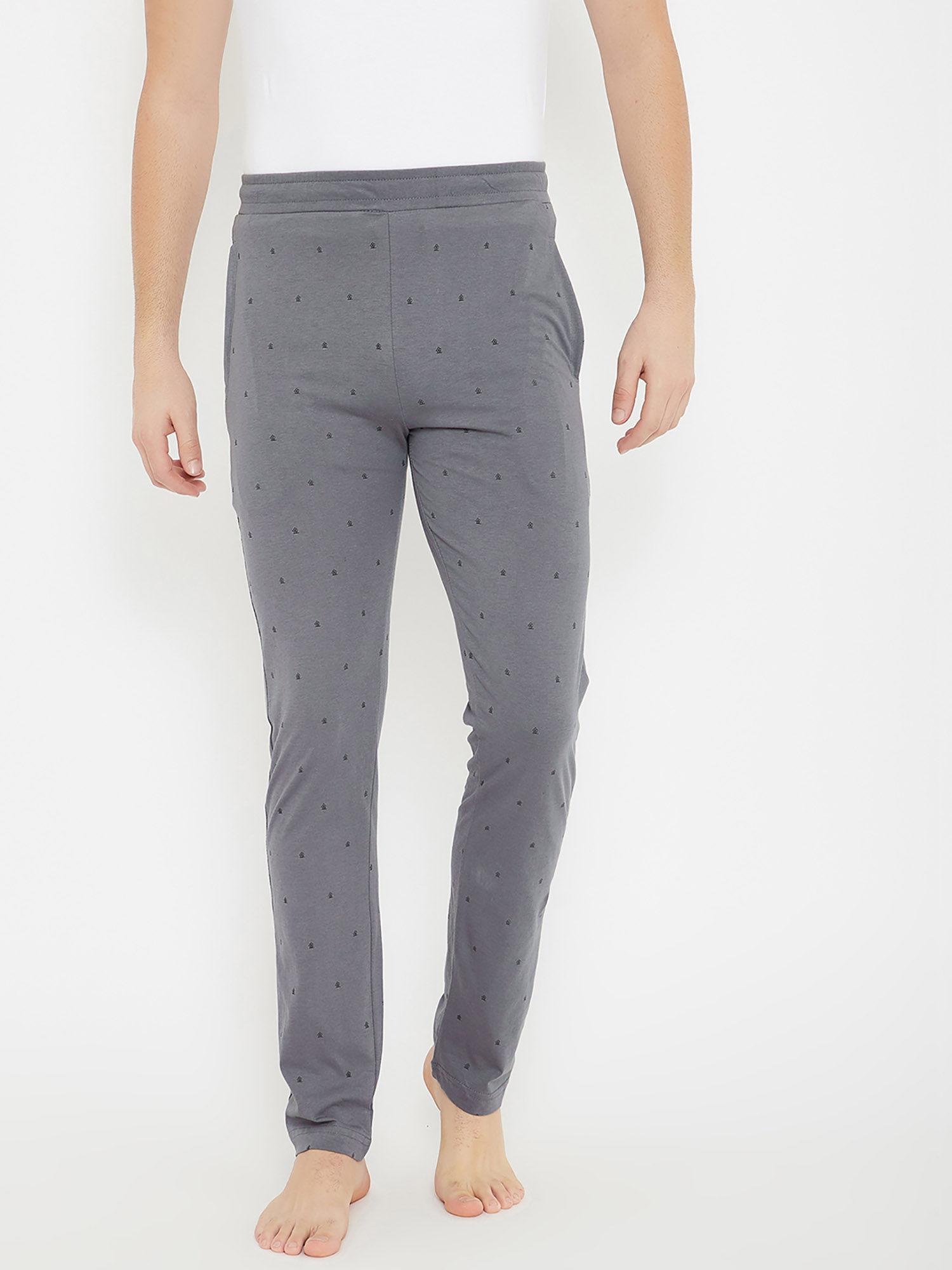 men self design lounge pants grey