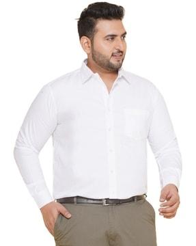 men self-design regular fit shirt