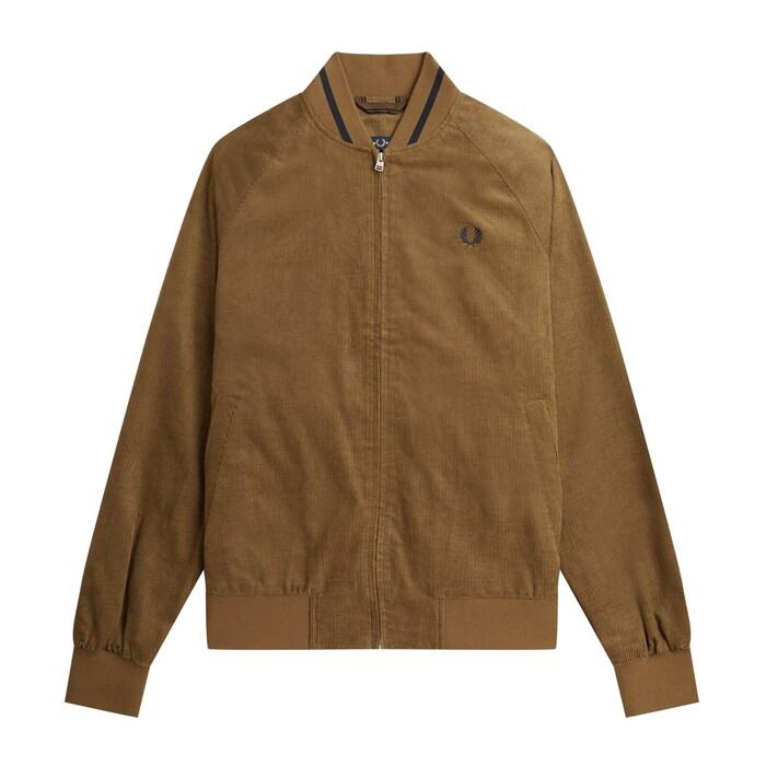 men shaded stone waffle-corduroy tennis bomber jacket