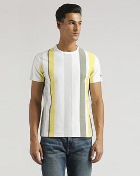 men shawn striped slim fit crew-neck t-shirt