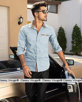 men shirt with patch pocket