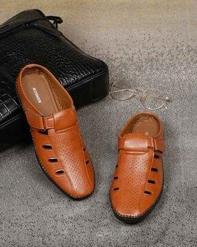 men shoe-style sandals with cutouts