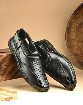 men shoe-style sandals with velcro closure