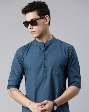 men short kurta with band collar