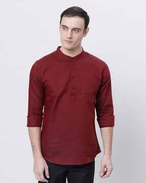 men short kurta with patch pocket