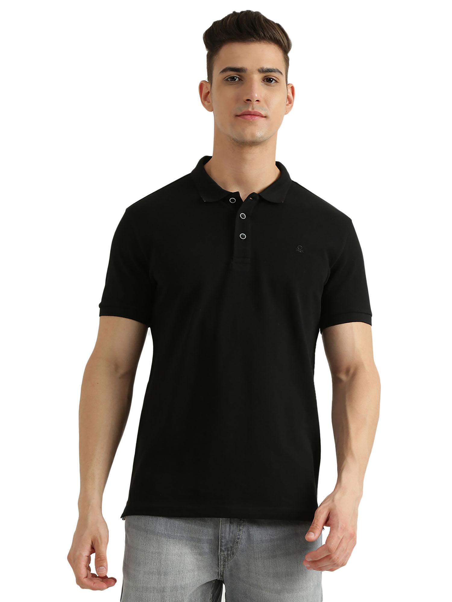 men short sleeve solid polo t-shirt