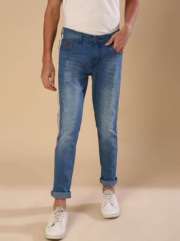 men side striped stylish casual denim jeans