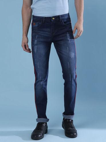 men side striped stylish casual denim jeans