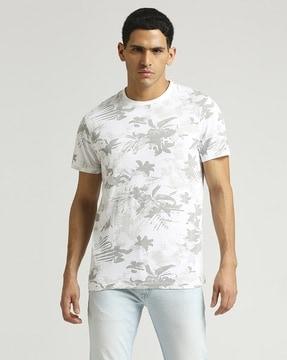 men silas all over tropical print slim fit t-shirt