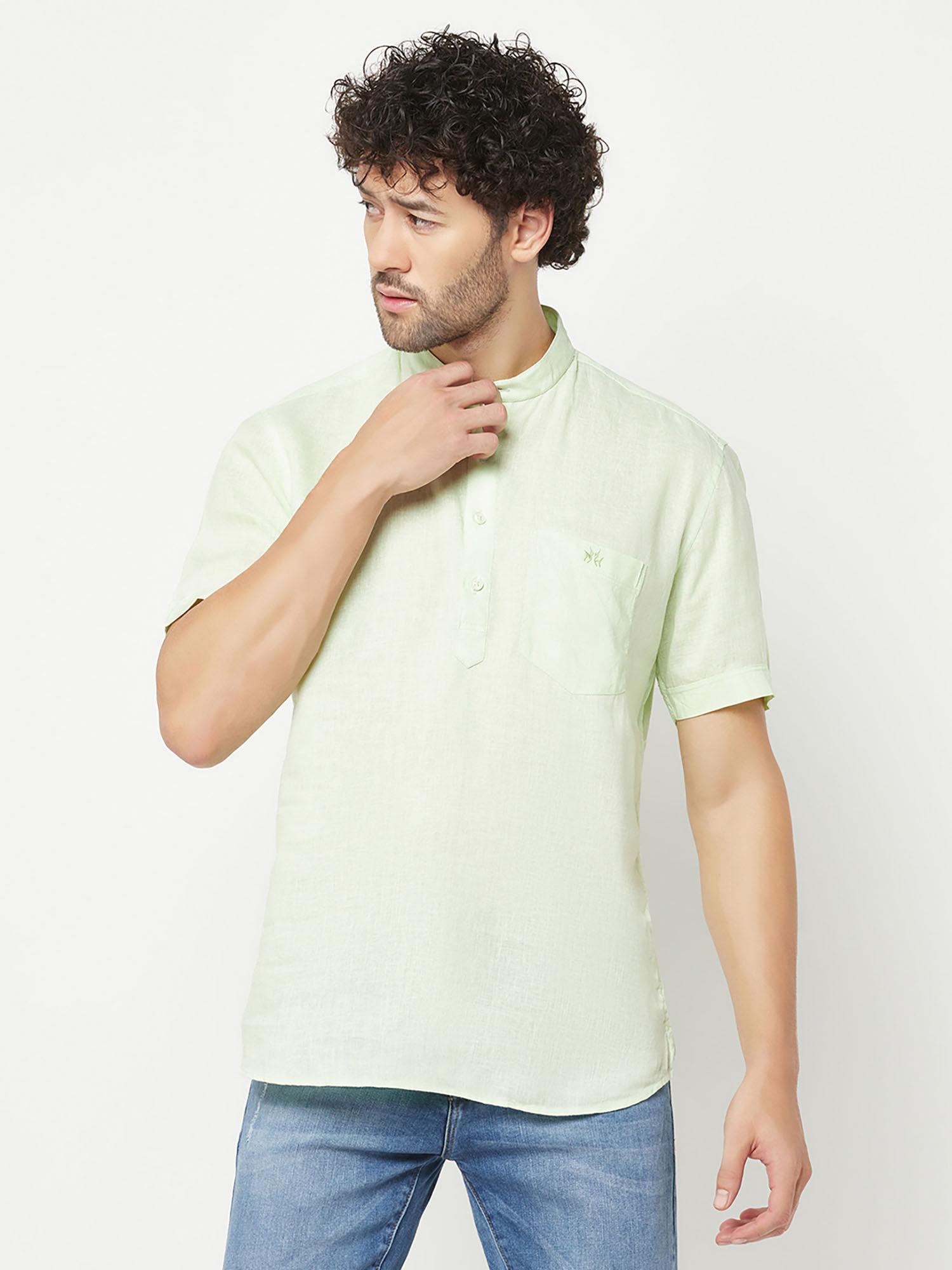 men simplistic light green kurta