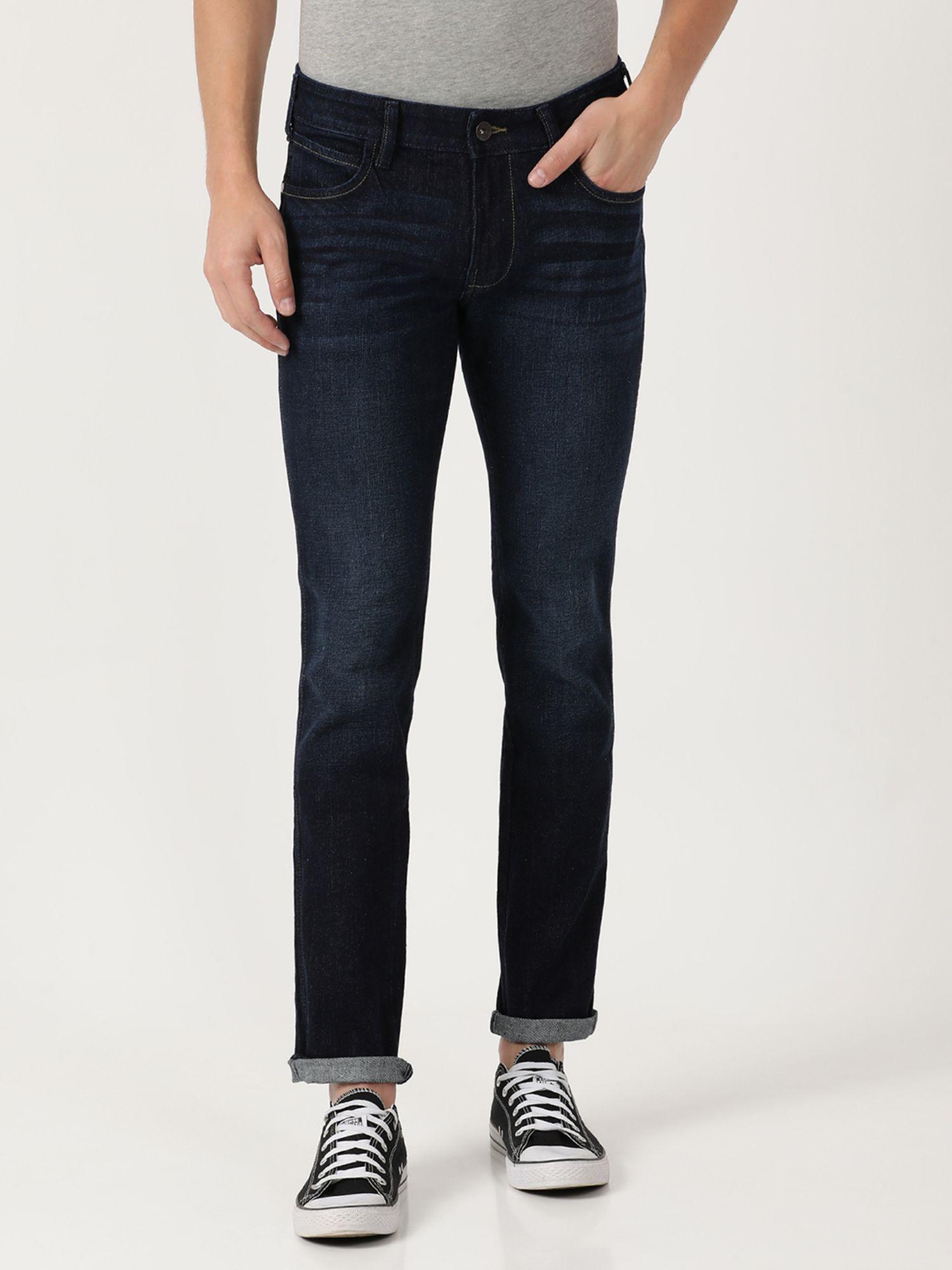 men skanders dark blue slim jeans