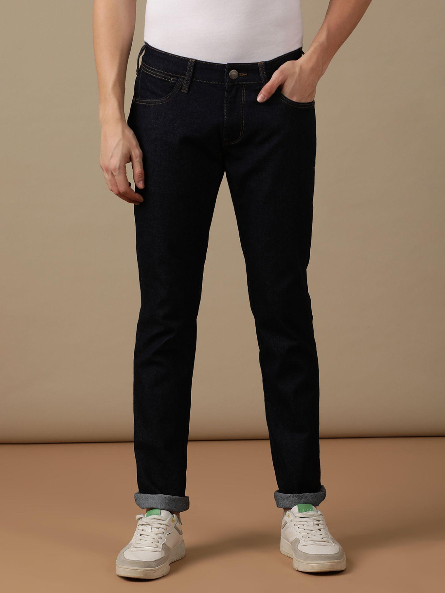 men skanders navy blue jeans slim