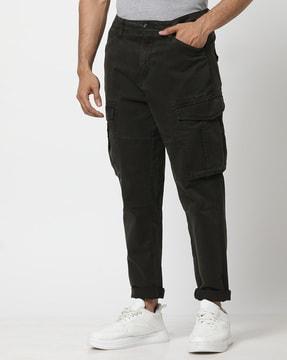 men skinny fit cargo jeans