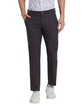 men skinny fit flat-front chinos