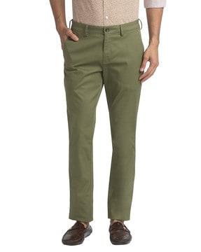 men skinny fit flat-front chinos