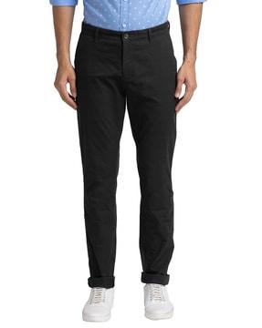 men skinny fit flat-front chinos