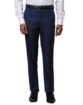 men skinny fit flat-front trousers