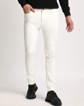 men skinny fit jeans with 4-pocket styling