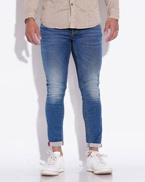 men skinny fit jeans with 5-pocket styling