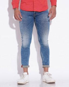 men skinny fit jeans with 5-pocket styling