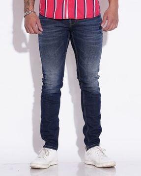 men skinny fit jeans with 5-pocket styling