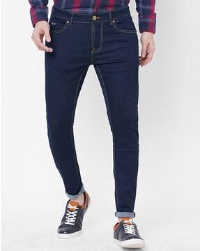 men skinny fit jeans with 5-pocket styling