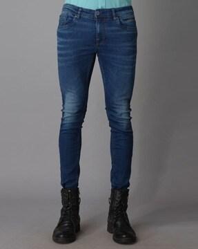 men skinny fit jeans with 5-pocket styling