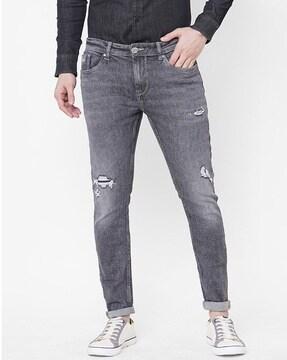 men skinny fit jeans with 5-pocket styling