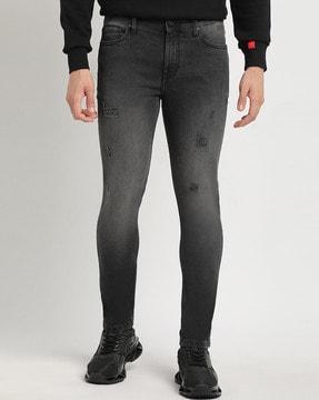 men skinny fit jeans with 5-pocket styling
