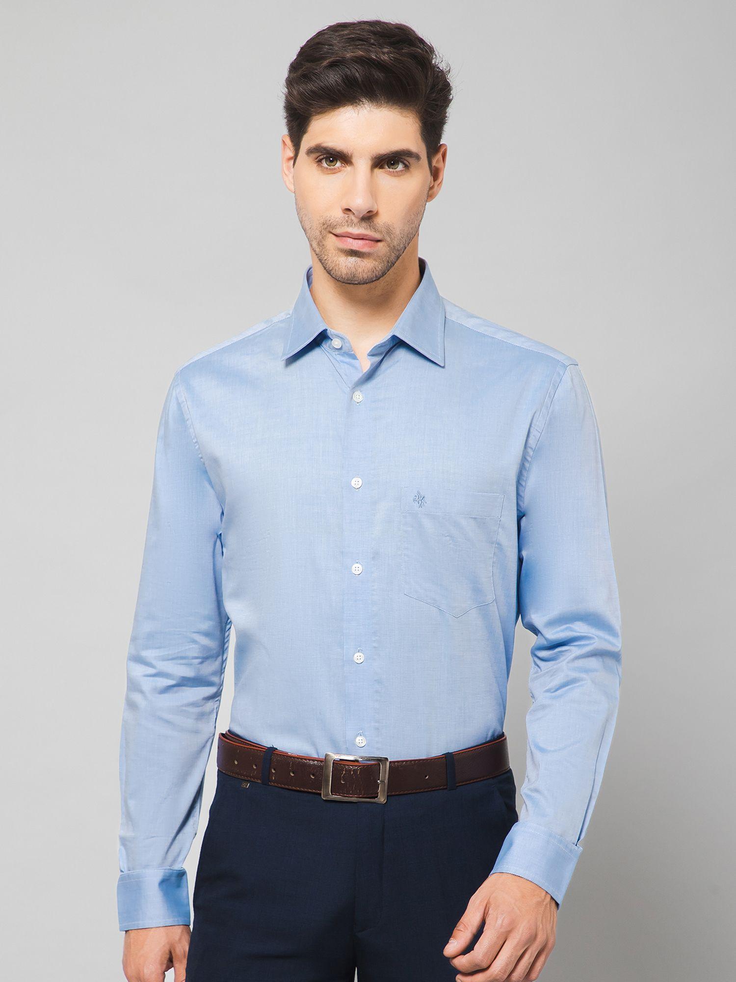 men sky blue formal shirt