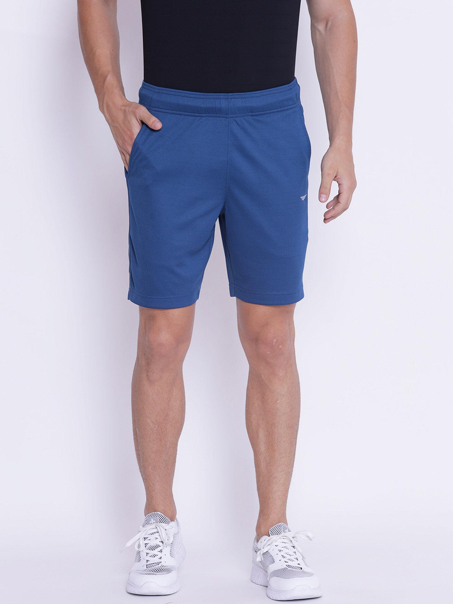 men slate blue active wear shorts