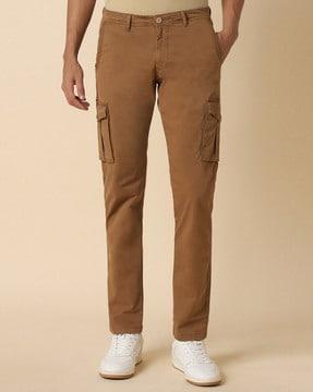 men slim fi flat-front cargo pants