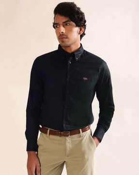 men slim fit button-down collar shirt