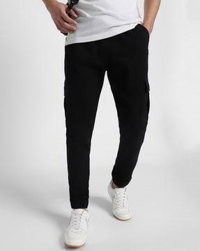 men slim fit cargo jogger pants with drawstring waist