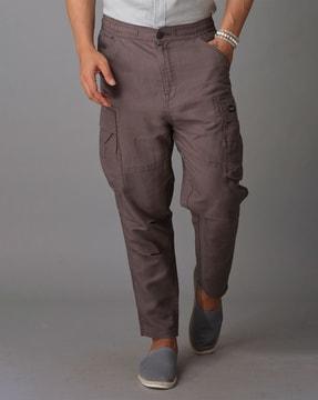 men slim fit cargo pants with insert pockets