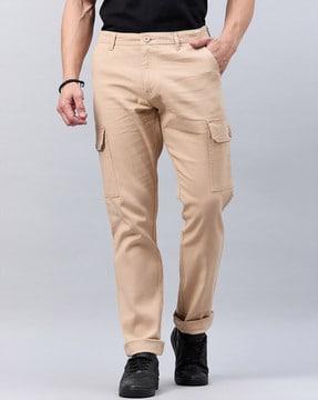 men slim fit cargo pants with insert pockets