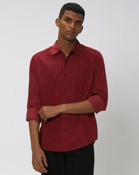 men slim fit corduroy shirt