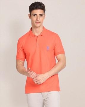 men slim fit cotton polo t-shirt