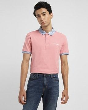 men slim fit cotton polo t-shirt