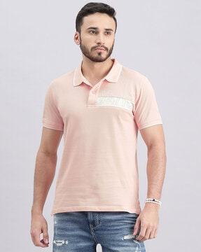 men slim fit cotton polo t-shirt