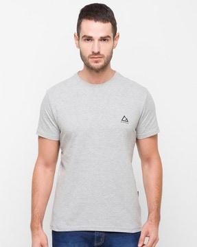 men slim fit crew-neck t-shirt with brand print